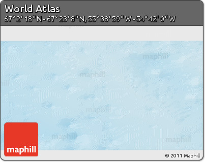 Shaded Relief 3D Map of the Area around 67° 12' 43" N, 55° 10' 29" W