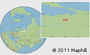 Savanna Style Location Map of the area around 67° 12' 43" N, 57° 52' 30" E