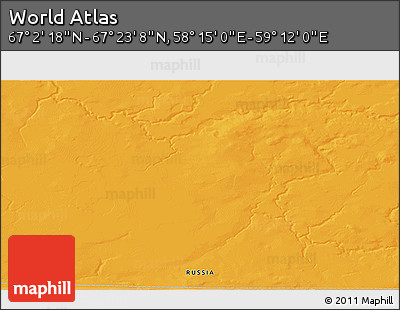 Political 3D Map of the Area around 67° 12' 43" N, 58° 43' 30" E