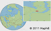 Savanna Style Location Map of the area around 67° 12' 43" N, 68° 55' 30" E