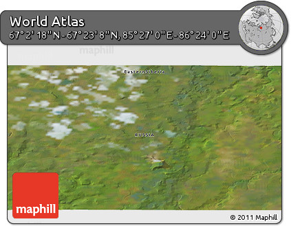 Satellite 3D Map of the Area around 67° 12' 43" N, 85° 55' 30" E