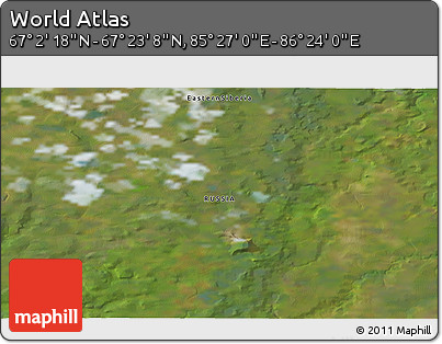 Satellite 3D Map of the Area around 67° 12' 43" N, 85° 55' 30" E