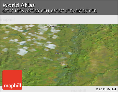 Satellite 3D Map of the Area around 67° 12' 43" N, 85° 55' 30" E