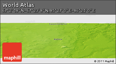 Physical Panoramic Map of the Area around 67° 12' 43" N, 85° 55' 30" E