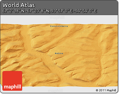 Political 3D Map of the Area around 67° 12' 43" N, 94° 25' 30" E