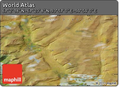 Satellite Map of the Area around 67° 12' 43" N, 94° 25' 30" E