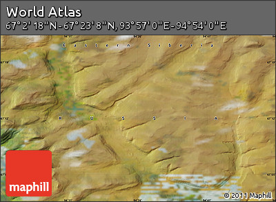 Satellite Map of the Area around 67° 12' 43" N, 94° 25' 30" E