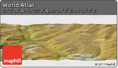 Satellite Panoramic Map of the Area around 67° 12' 43" N, 94° 25' 30" E