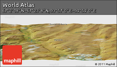 Satellite Panoramic Map of the Area around 67° 12' 43" N, 94° 25' 30" E