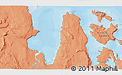 Political 3D Map of the area around 67° 31' 18" N, 108° 43' 29" W