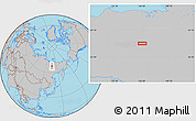 Gray Location Map of the area around 67° 31' 18" N, 136° 55' 30" E