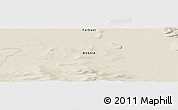 Shaded Relief Panoramic Map of the area around 67° 31' 18" N, 136° 55' 30" E