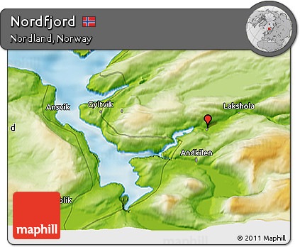 Physical 3D Map of Nordfjord