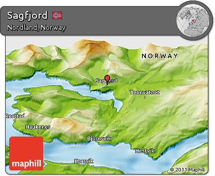 Physical 3D Map of Sagfjord