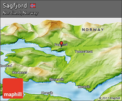 Physical 3D Map of Sagfjord