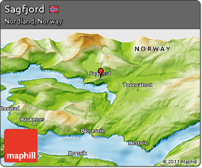 Physical 3D Map of Sagfjord