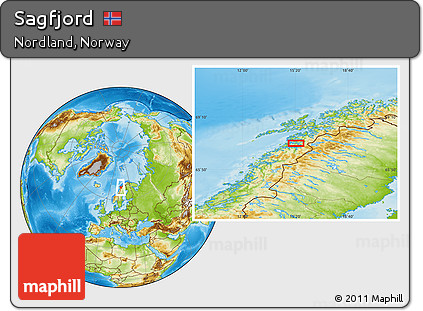 Physical Location Map of Sagfjord