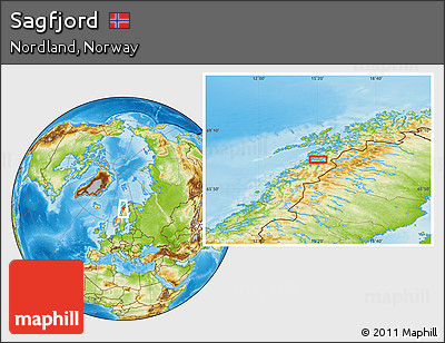 Physical Location Map of Sagfjord