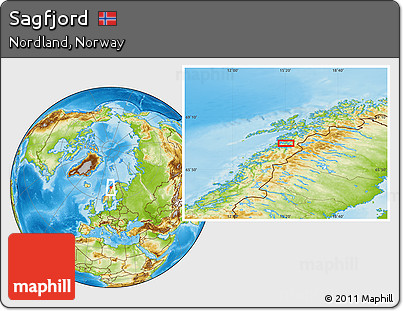 Physical Location Map of Sagfjord