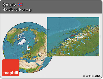 Satellite Location Map of Kvarv