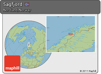 Savanna Style Location Map of Sagfjord
