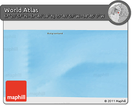 Physical 3D Map of the Area around 67° 31' 18" N, 15° 13' 29" W