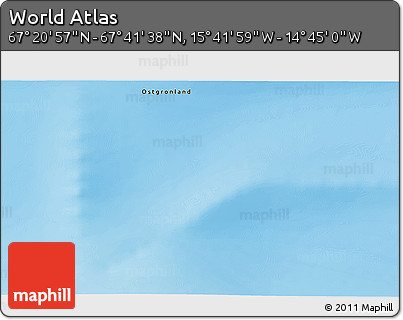 Physical 3D Map of the Area around 67° 31' 18" N, 15° 13' 29" W
