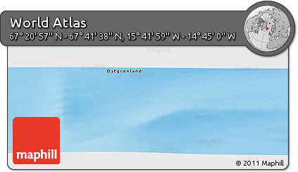 Physical Panoramic Map of the Area around 67° 31' 18" N, 15° 13' 29" W