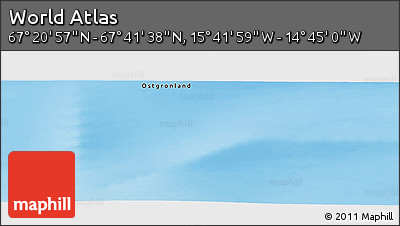 Physical Panoramic Map of the Area around 67° 31' 18" N, 15° 13' 29" W