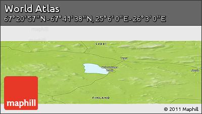 Physical Panoramic Map of the Area around 67° 31' 18" N, 25° 34' 30" E
