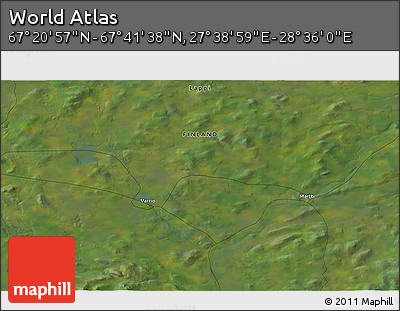 Satellite 3D Map of the Area around 67° 31' 18" N, 28° 7' 30" E