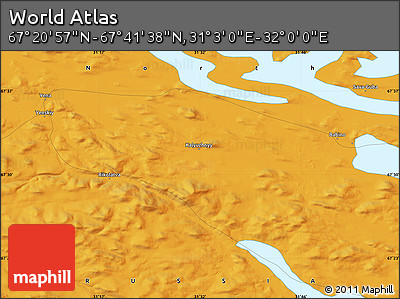 Political Map of the Area around 67° 31' 18" N, 31° 31' 29" E