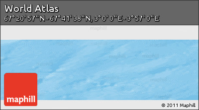 Physical Panoramic Map of the Area around 67° 31' 18" N, 3° 28' 30" E