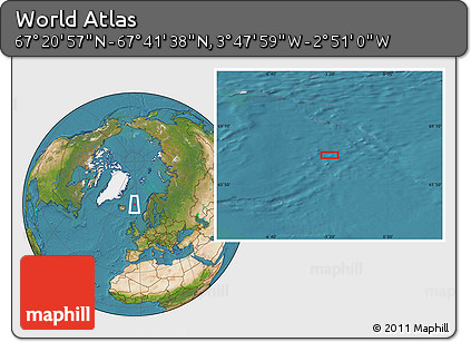 Satellite Location Map of the Area around 67° 31' 18" N, 3° 19' 30" W