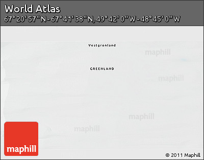Satellite 3D Map of the Area around 67° 31' 18" N, 49° 13' 30" W