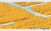 Political 3D Map of the area around 67° 31' 18" N, 50° 55' 29" W