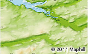Physical Map of the area around 67° 31' 18" N, 50° 55' 29" W