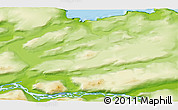 Physical 3D Map of the area around 67° 31' 18" N, 51° 46' 29" W