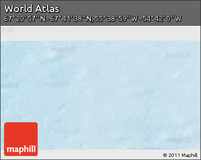 Shaded Relief 3D Map of the Area around 67° 31' 18" N, 55° 10' 29" W