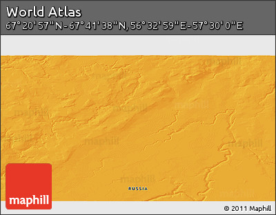 Political 3D Map of the Area around 67° 31' 18" N, 57° 1' 29" E