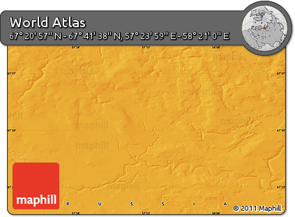 Political Map of the Area around 67° 31' 18" N, 57° 52' 30" E