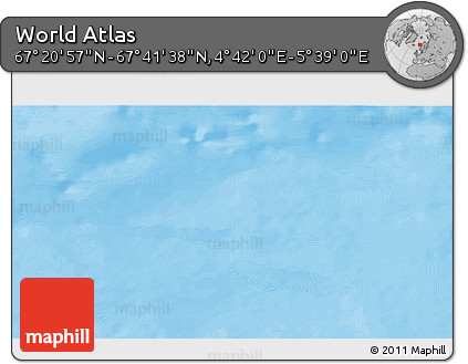 Physical 3D Map of the Area around 67° 31' 18" N, 5° 10' 30" E