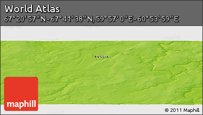 Physical Panoramic Map of the Area around 67° 31' 18" N, 60° 25' 29" E