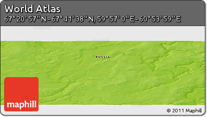 Physical Panoramic Map of the Area around 67° 31' 18" N, 60° 25' 29" E