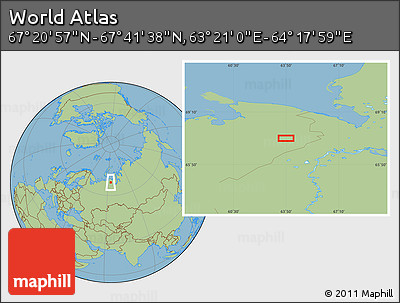 Savanna Style Location Map of the Area around 67° 31' 18" N, 63° 49' 30" E