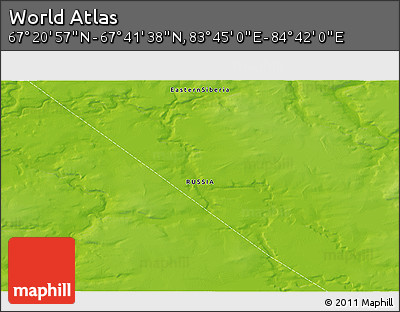 Physical 3D Map of the Area around 67° 31' 18" N, 84° 13' 29" E