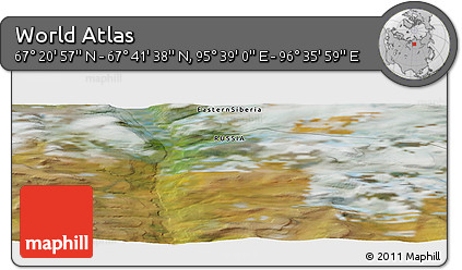 Satellite Panoramic Map of the Area around 67° 31' 18" N, 96° 7' 30" E