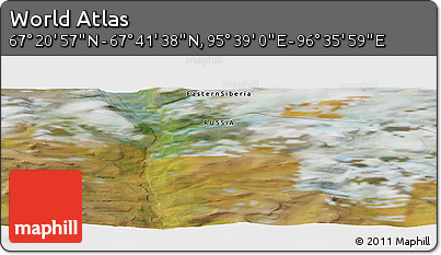 Satellite Panoramic Map of the Area around 67° 31' 18" N, 96° 7' 30" E