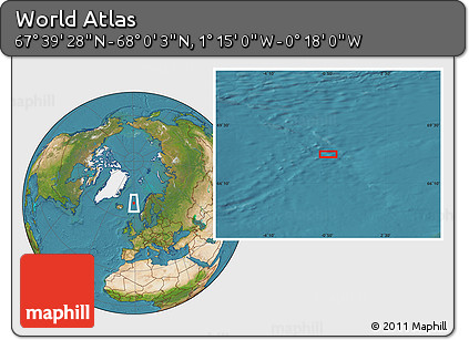 Satellite Location Map of the Area around 67° 49' 45" N, 0° 46' 30" W