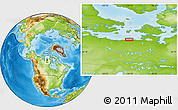 Physical Location Map of the area around 67° 49' 45" N, 100° 13' 29" W